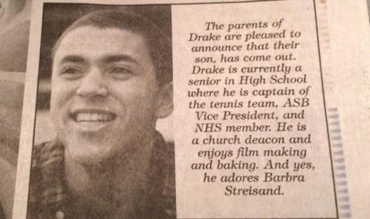 Houston Mom Runs Newspaper Ad Celebrating Son's Coming Out