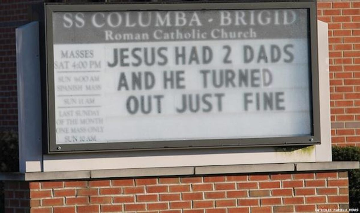 Buffalo Church Removes 'Jesus Had 2 Dads' Sign After Uproar