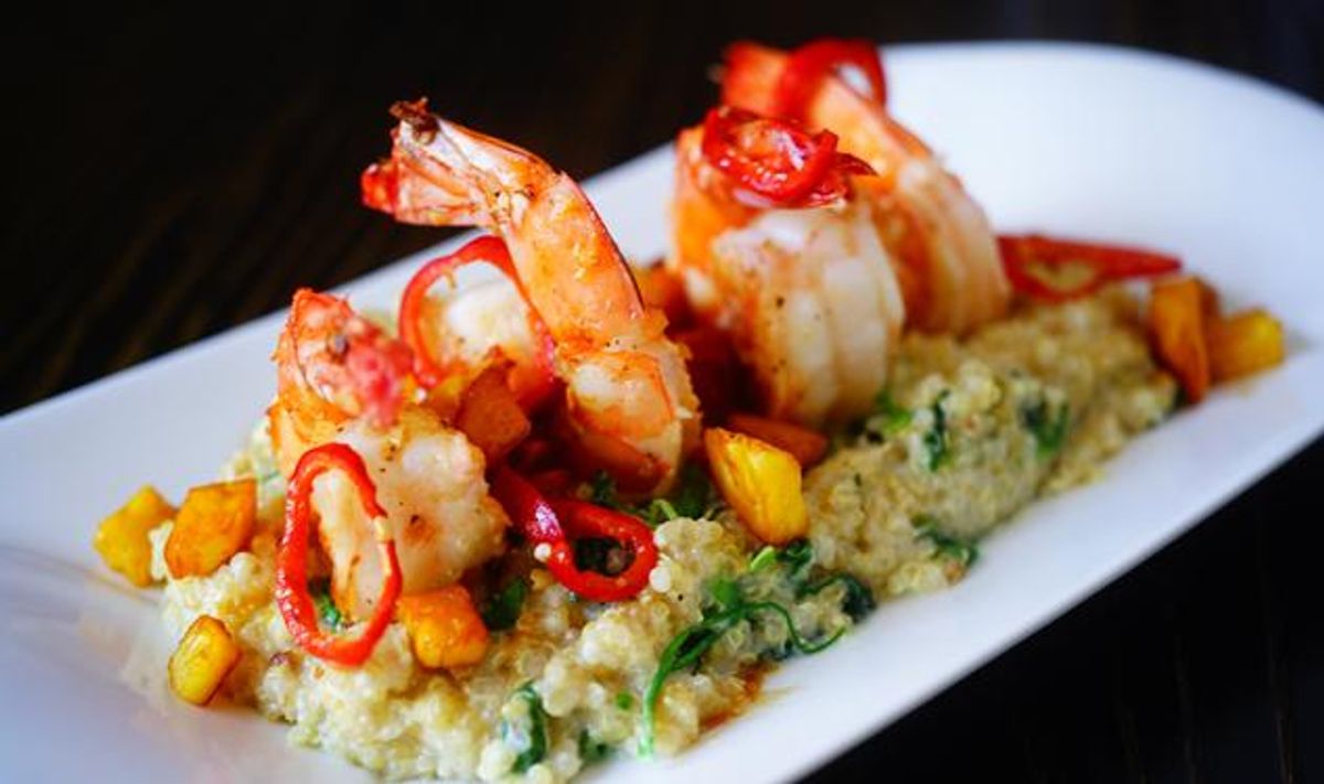 The Dish: Quinoa "Risotto" with Grilled Shrimp