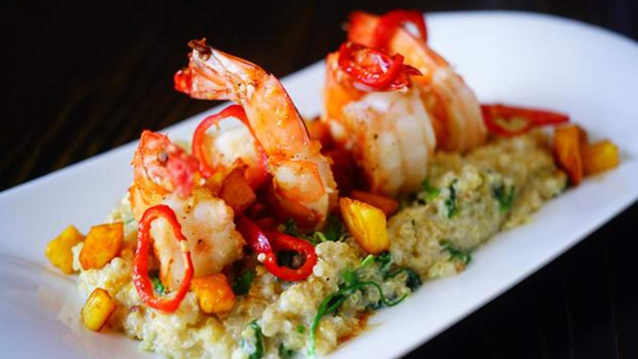 The Dish: Quinoa "Risotto" with Grilled Shrimp