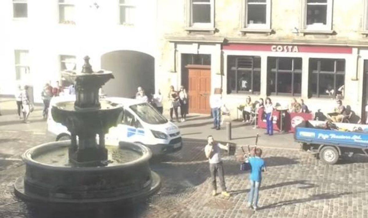 Watch: Scottish Boy Drowns Out Anti-Gay Preacher With Bagpipes