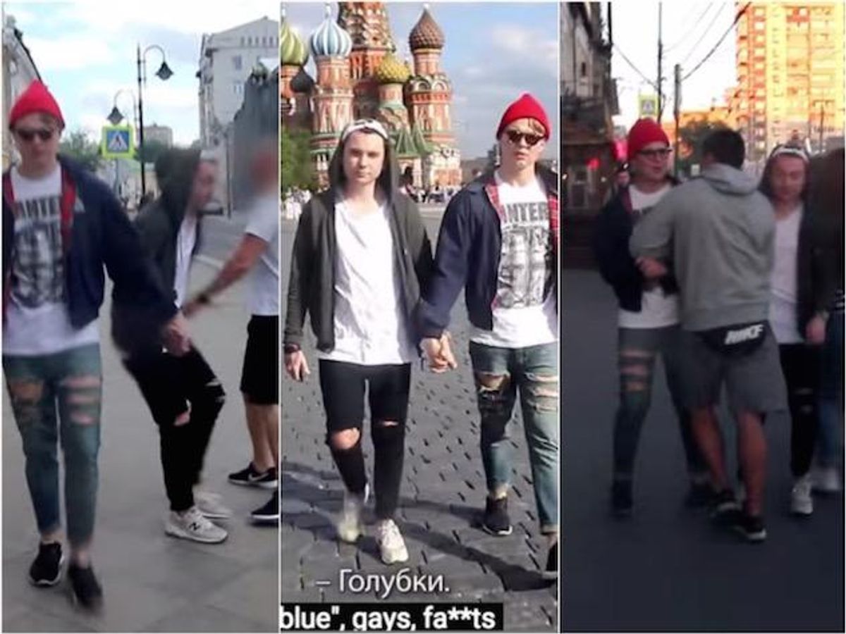 WATCH: What Happens When Two Men Walk Hand in Hand in Moscow