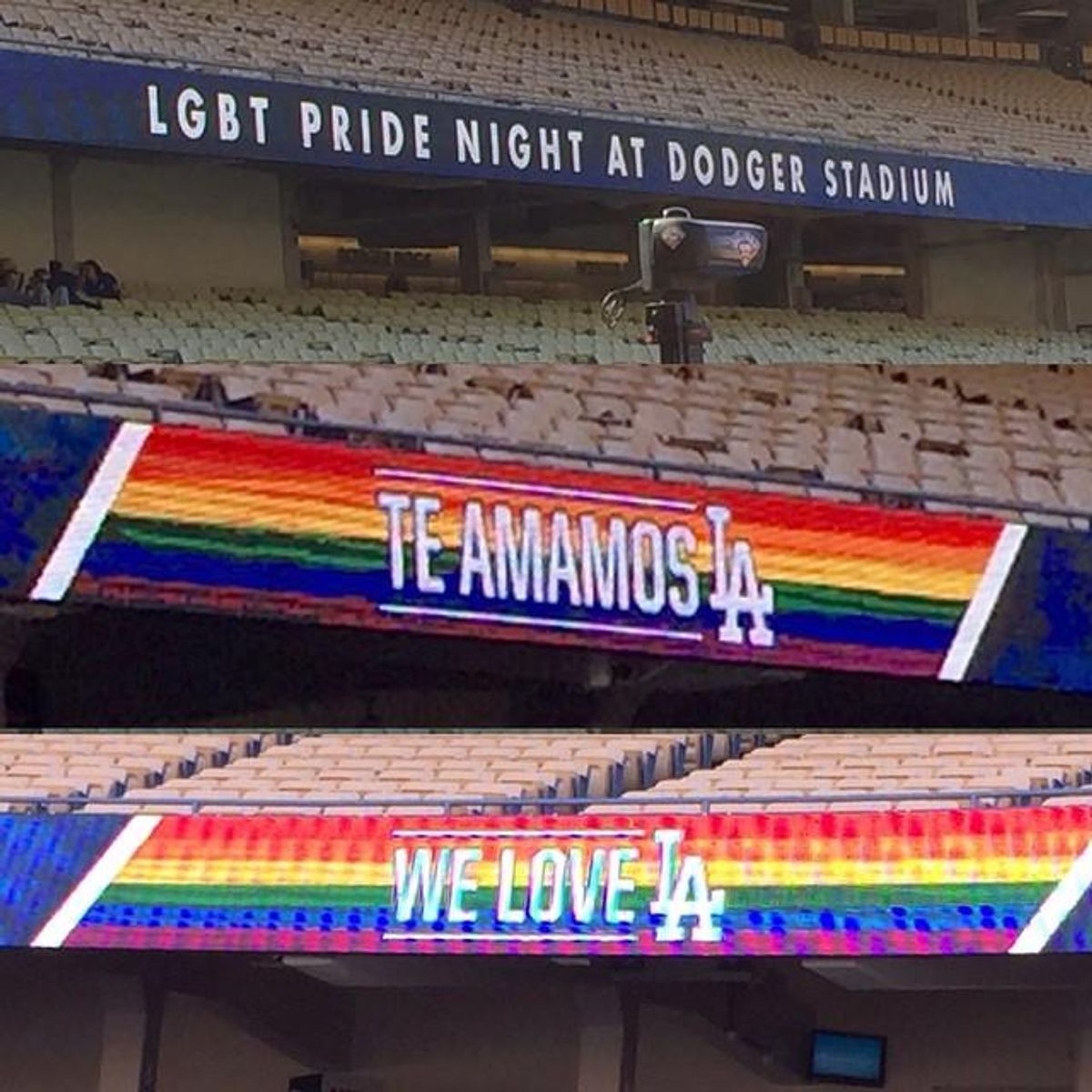 WATCH: L.A. Crowd React to Gay Kiss at Dodgers LGBT Night 