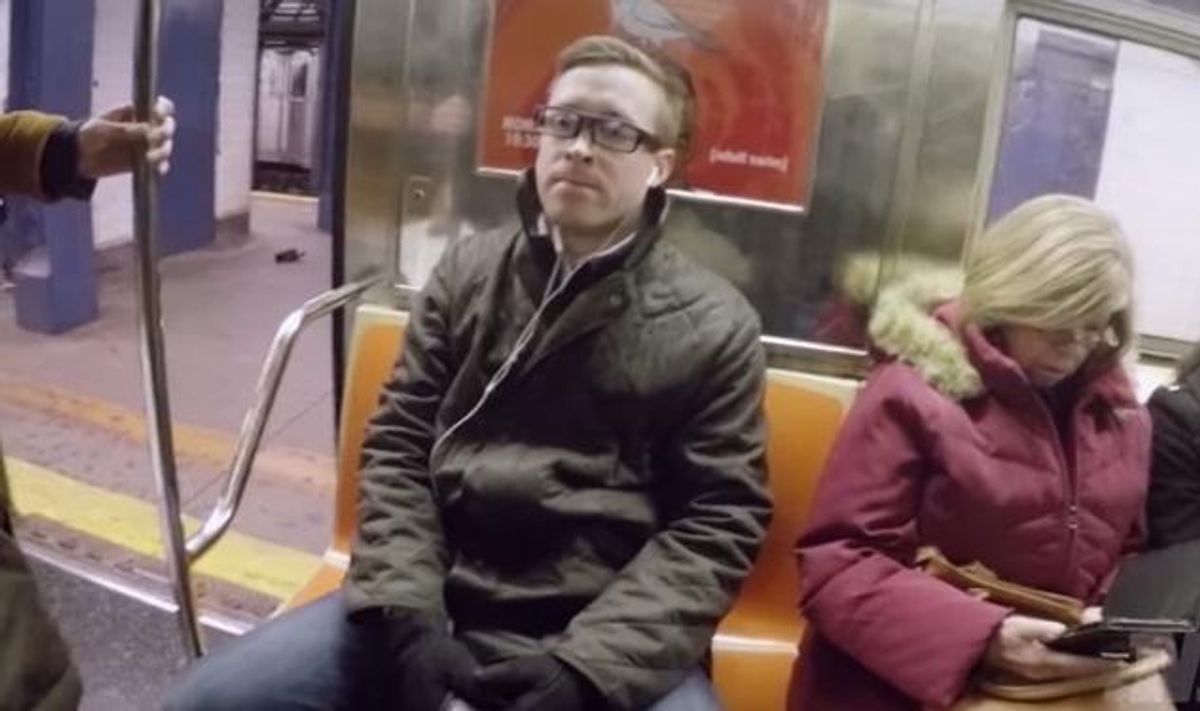 VIDEO: A Woman Tests Out Manspreading on the NYC Subway  