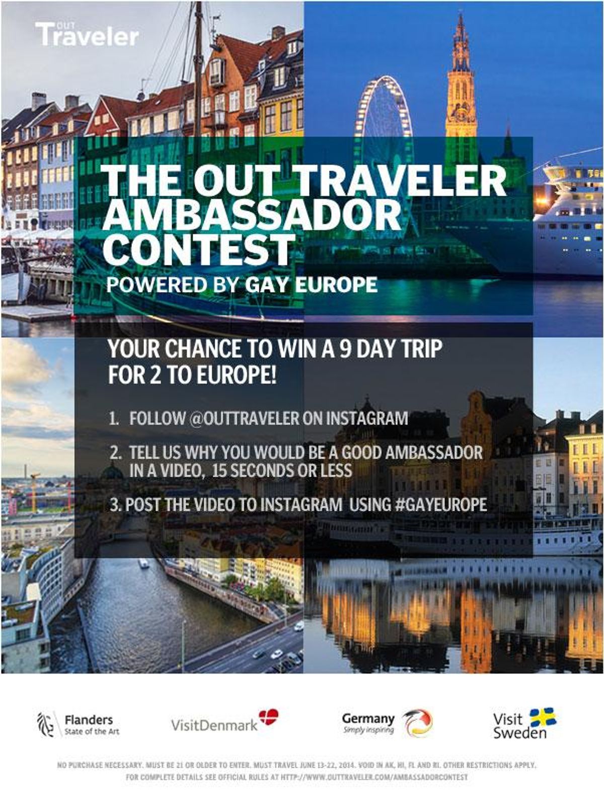 Out Traveler and Gay Europe, Inside & Out Offering Up Blockbuster Euro Contest