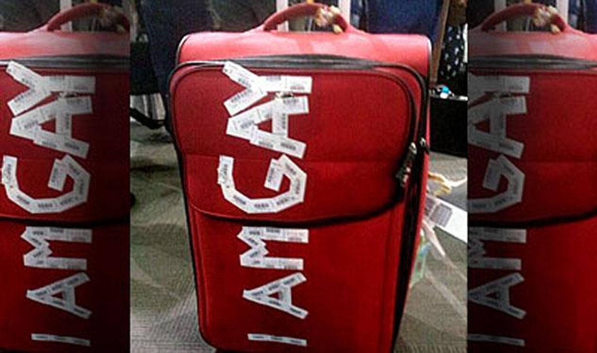 Australian Man's Luggage Tagged With "I Am Gay" 