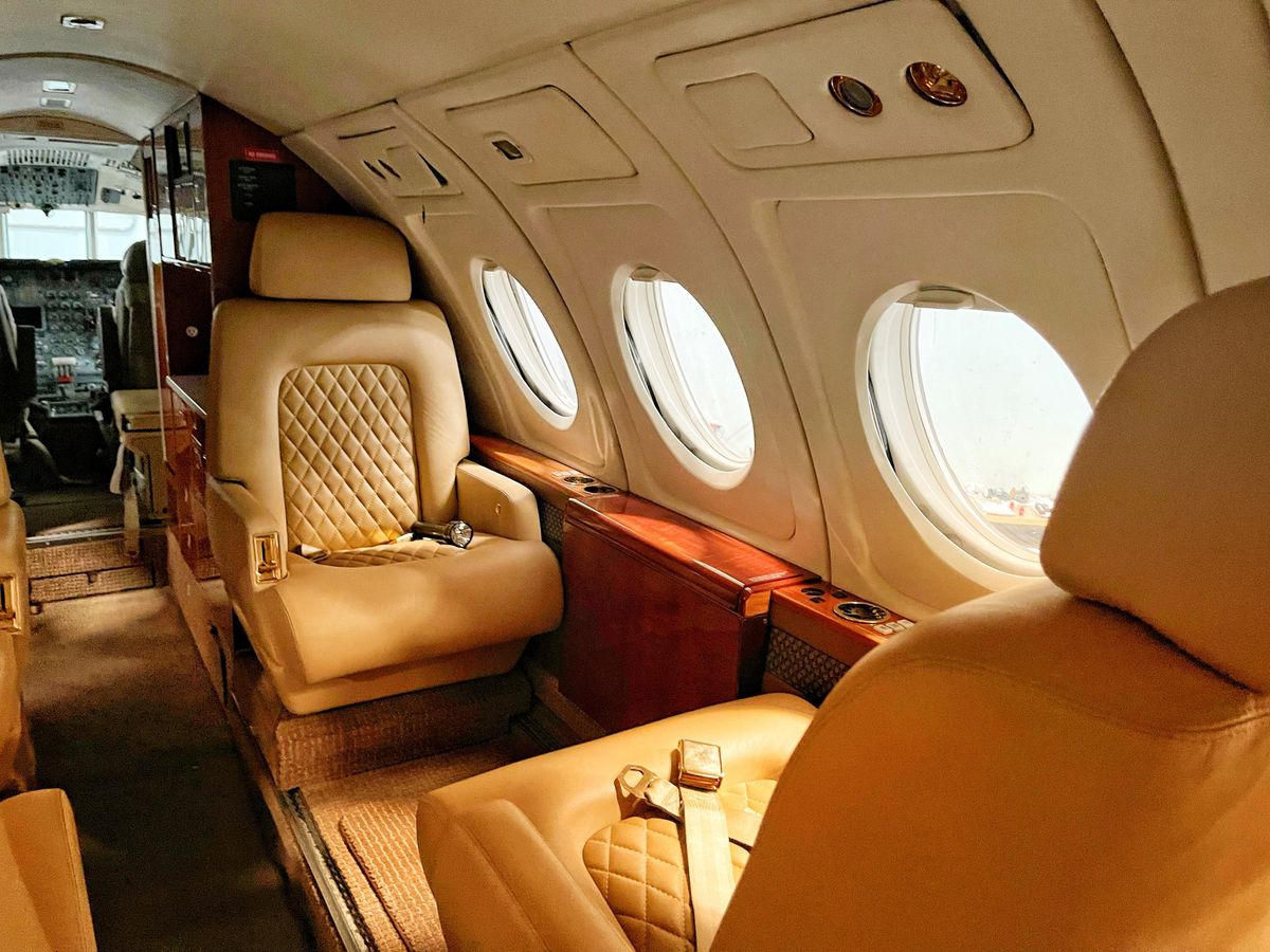 Inside a luxury jet