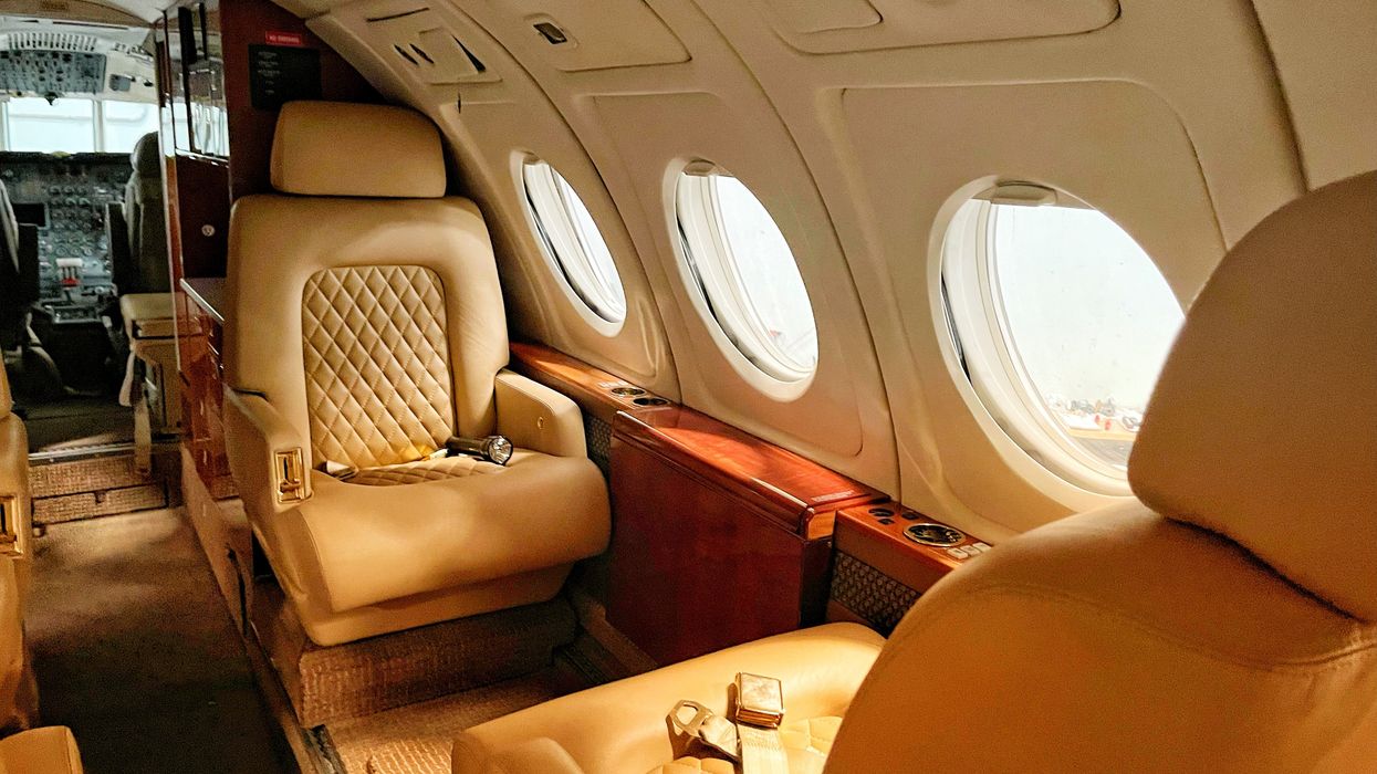Inside a luxury jet
