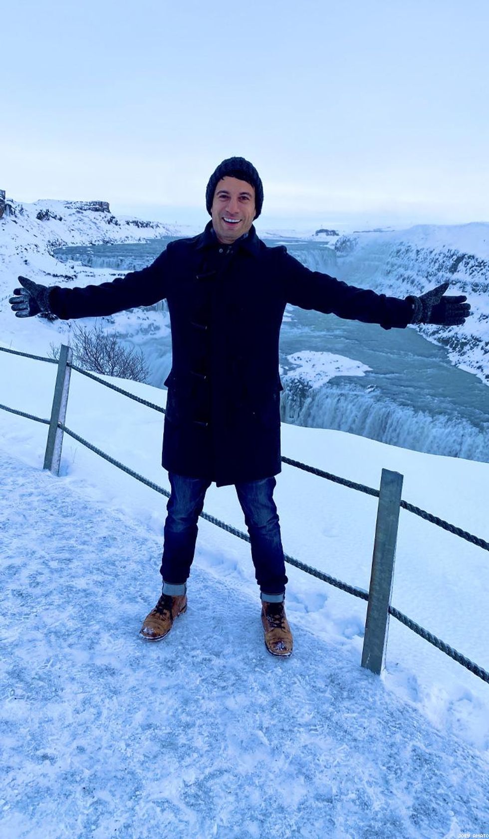 Joey Amato at Gulifoss in Iceland
