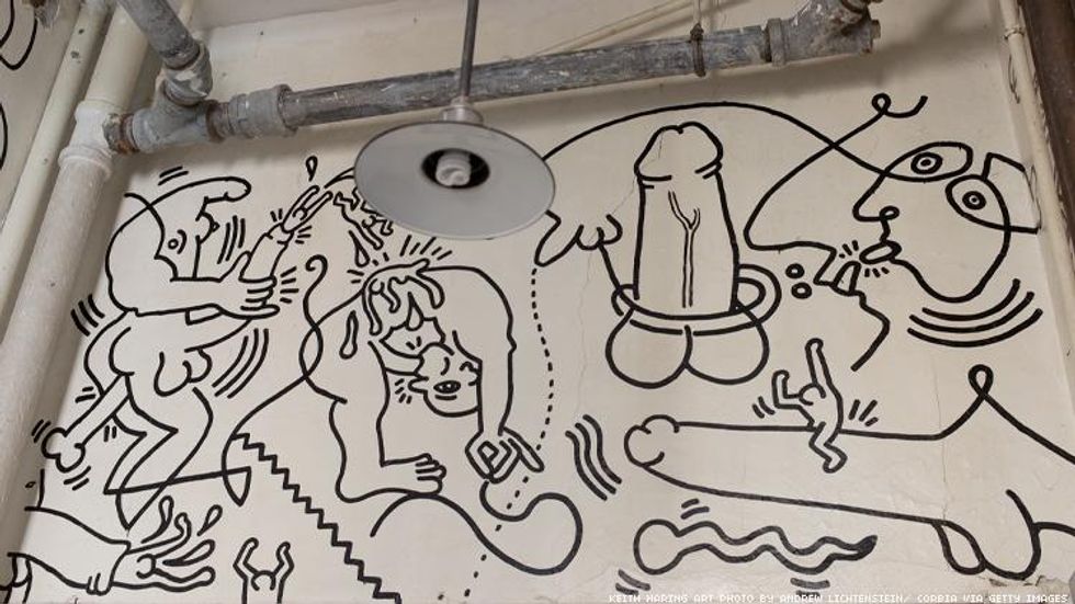 Keith Haring Bathroom Art