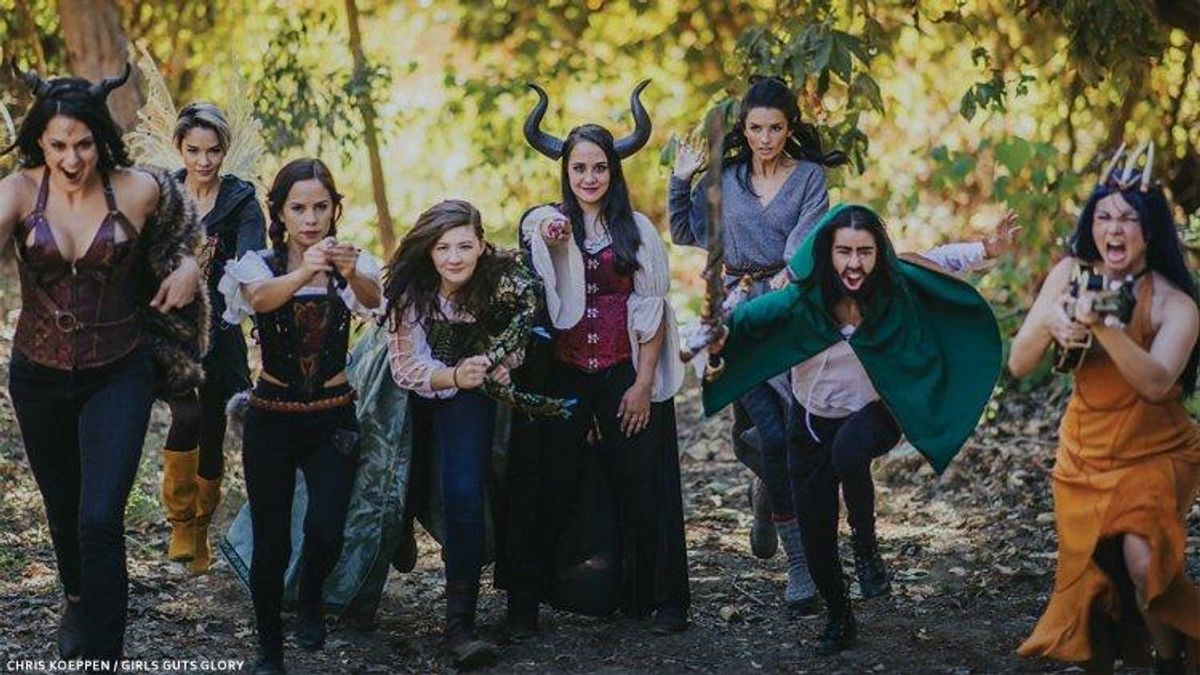 LARP players in the woods