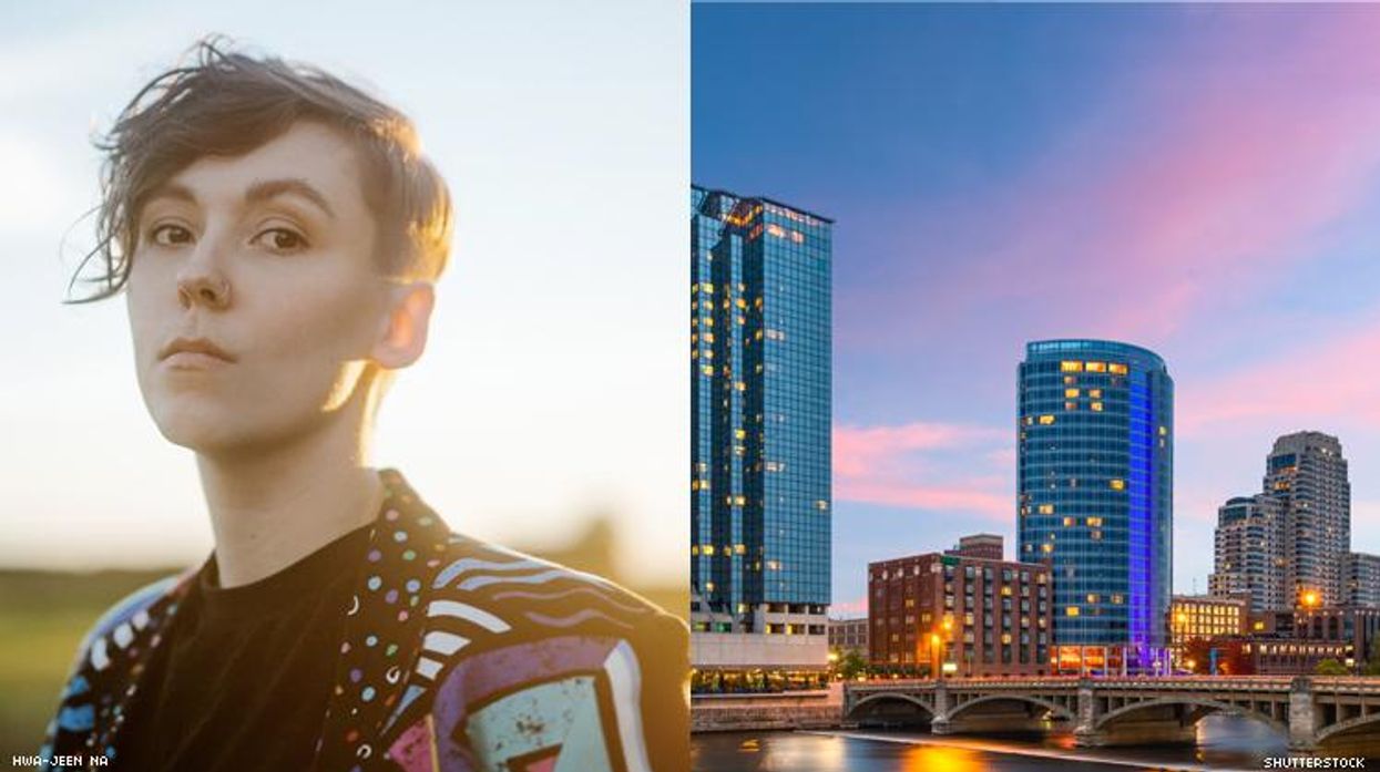 Lipstick Jodi' singer Karli Morehouse and Grand Rapids skyline