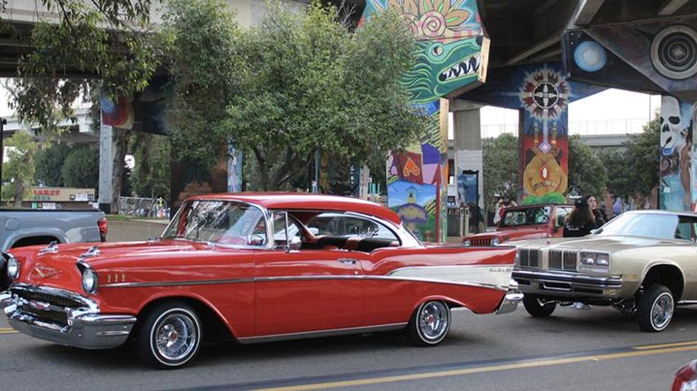 Low riders in the San Diego Barrio Logan neighborhood