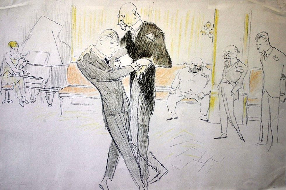 Marcel Vertes, Two Men Dancing