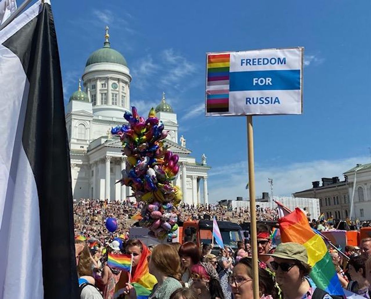 Marchers at Helsinki Pride
