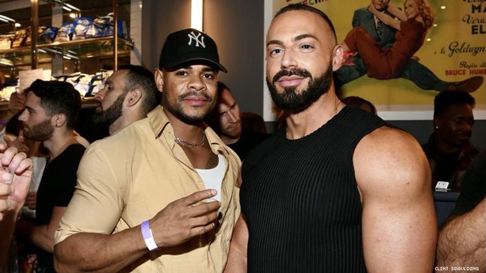 Michael Ariano with a guest at Bros screening