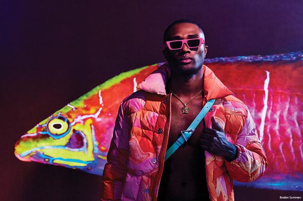 Model Tradell Hawk looks like an aquarium come to life in Braden Summers\u2019s Life Aquatic.