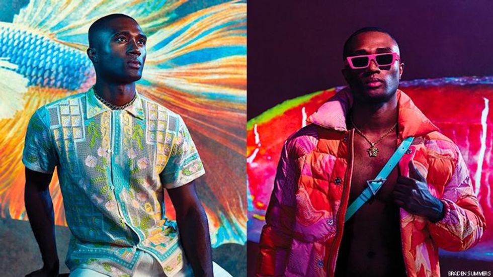 Model Tradell Hawk looks like an aquarium come to life in gay photographer Braden Summers\u2019s Life Aquatic series.