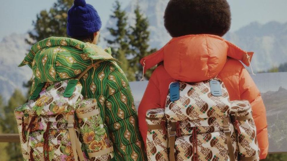 North Face x Gucci backpacks modeled by BIPOC models