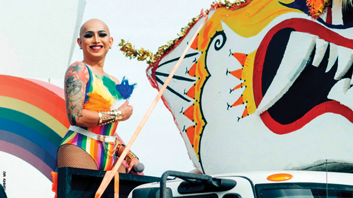 Ongina performs at an earlier Palm Springs Pride