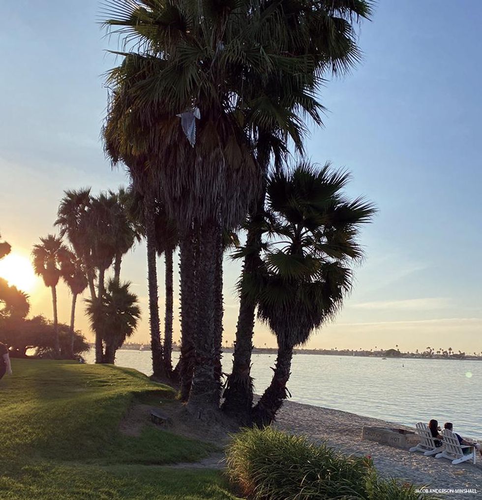 Outside the beachside bungalow
