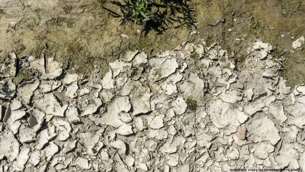 Po River in Italy bone dry