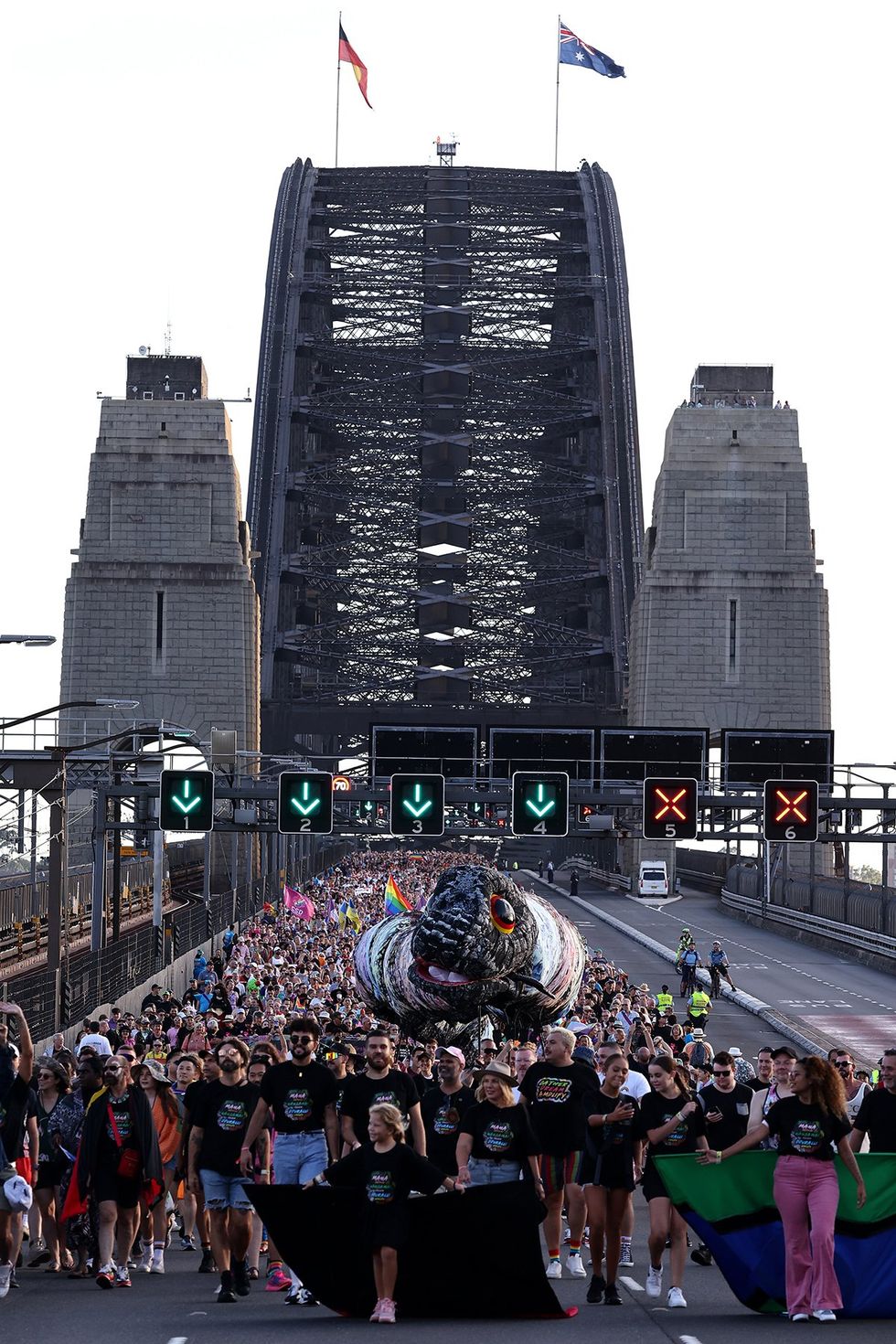 Pride March across Sydney Harbor Bridge