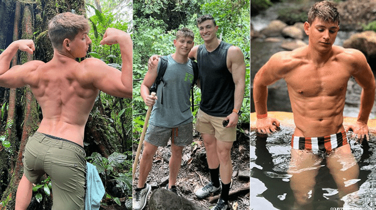 Reno Gold and his doctor boyfriend Austin in their new travel show “Boyfriends Big World”