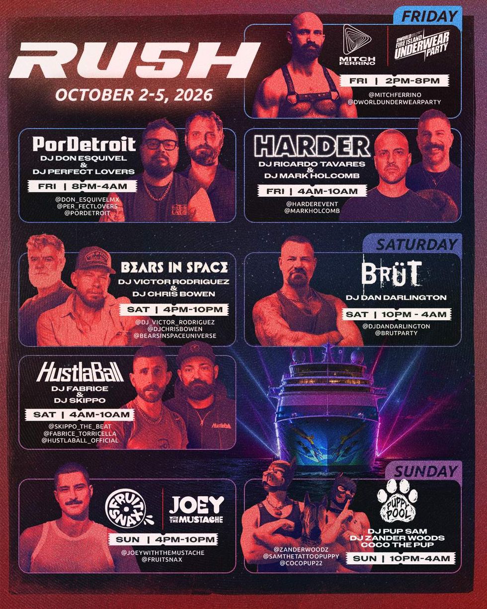 RU5H Cruise DJ lineup.