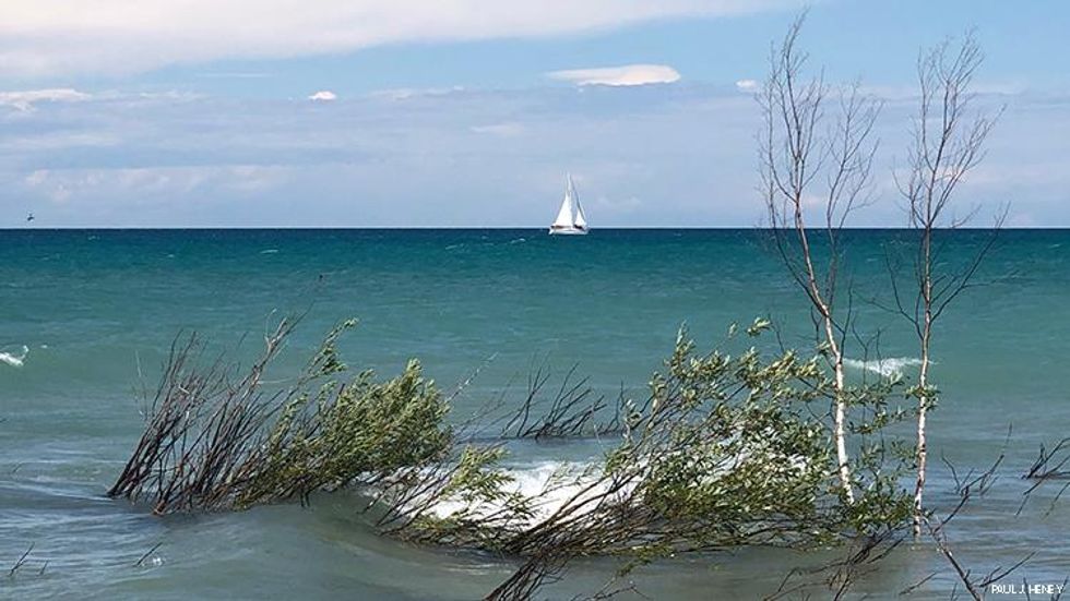Sail boat on Lake Michigan