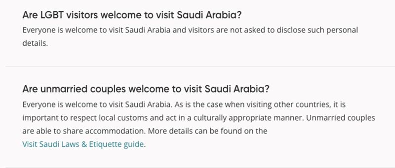 Saudi Arabia now welcomes LGBT visitors