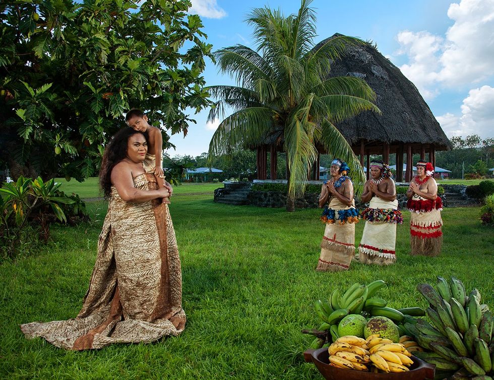 Si\u2018ou alofa Maria: Hail Mary (After Gauguin), 2020 by Yuki Kihara from Paradise Camp series