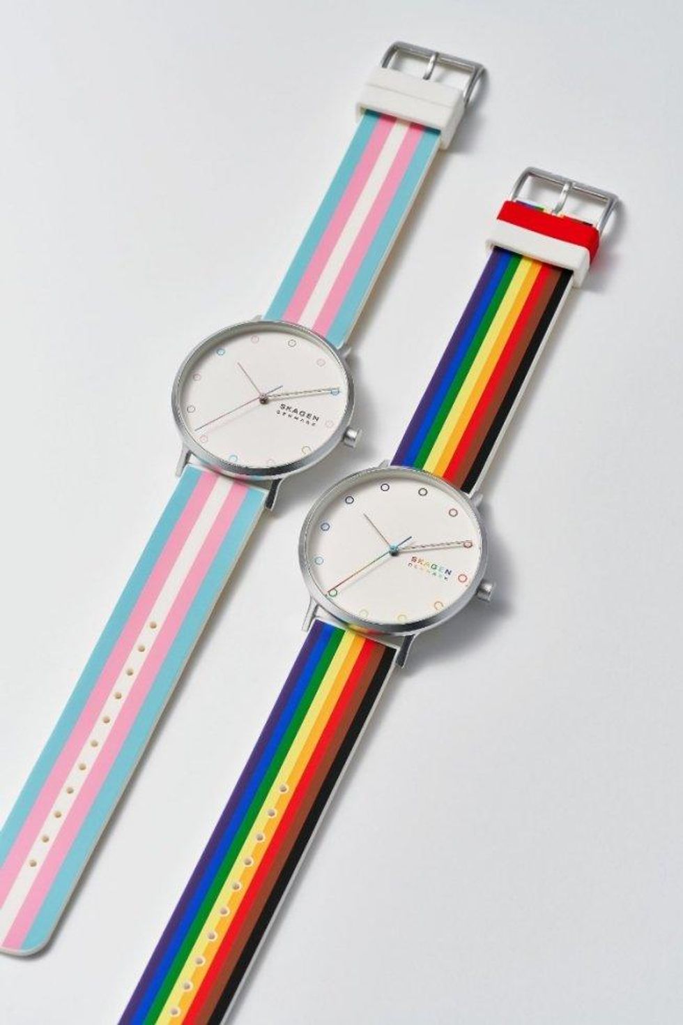 Skegg rainbow and trans flag watches
