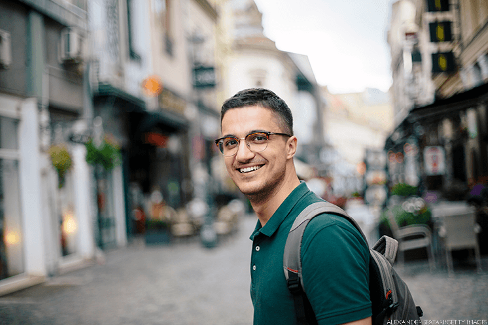 Smiling man from Bucharest