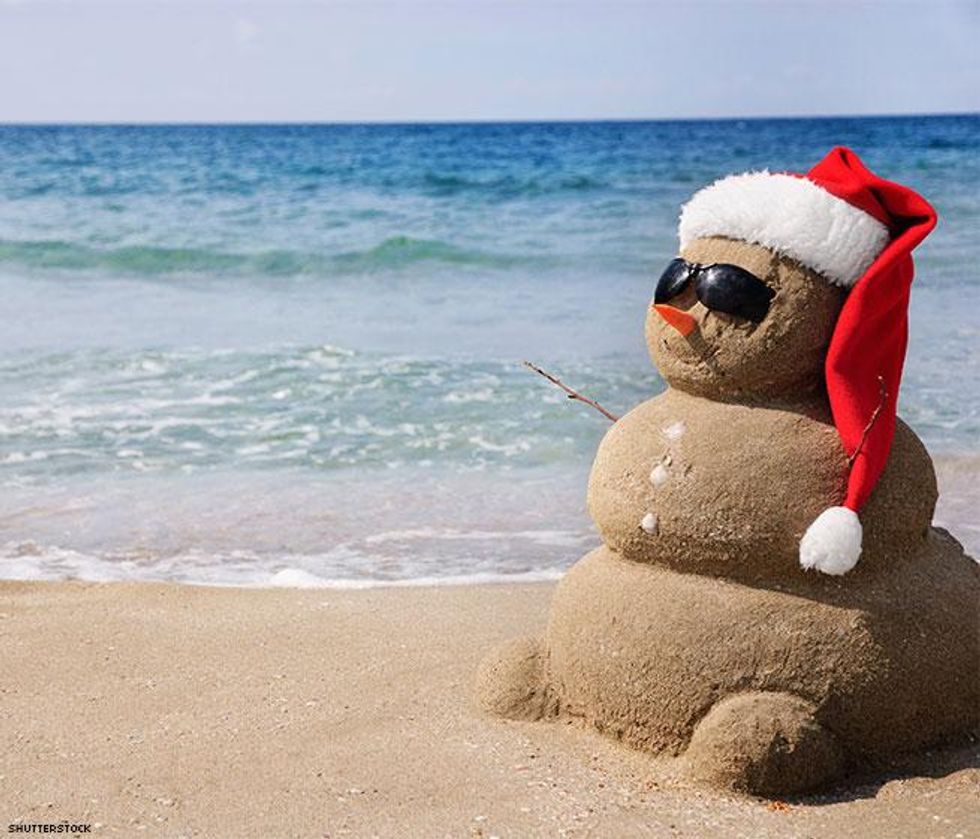 Snowman made of sand