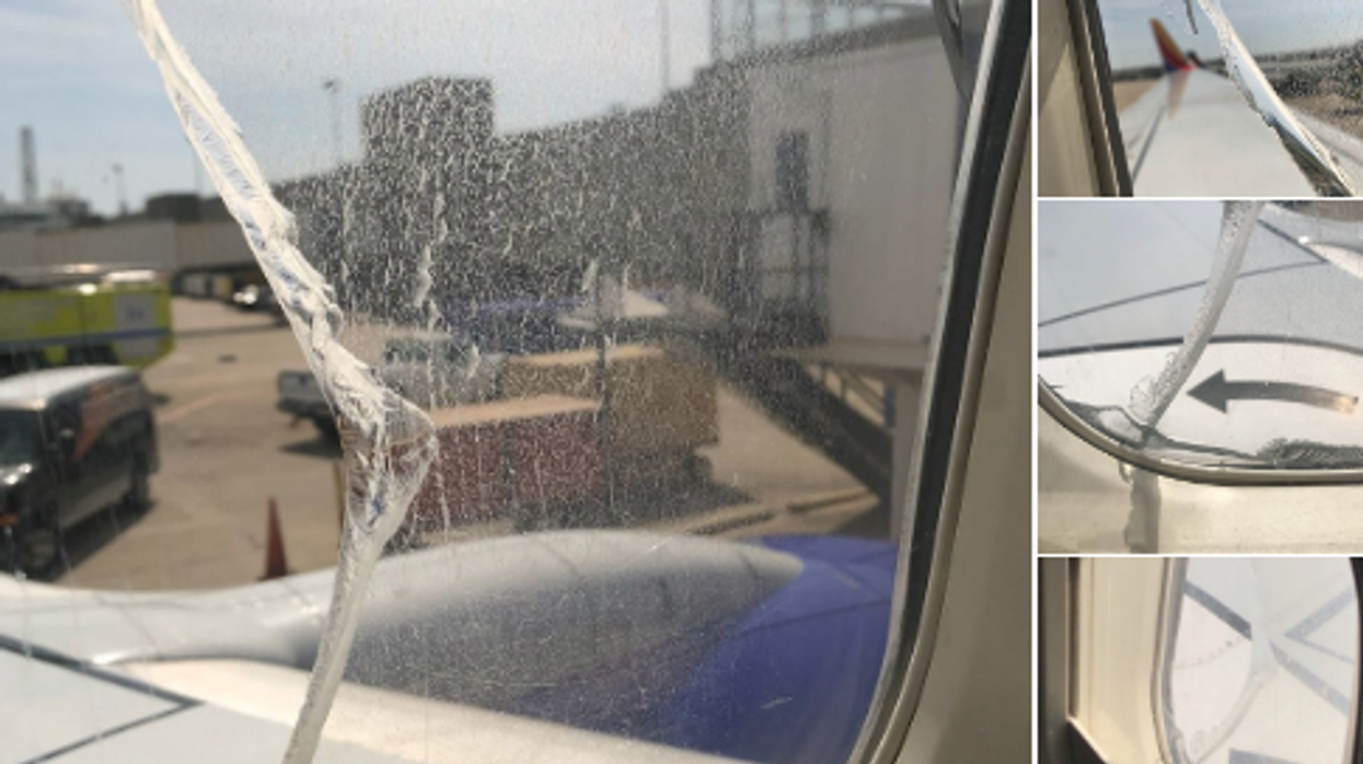 southwest plane cracked window
