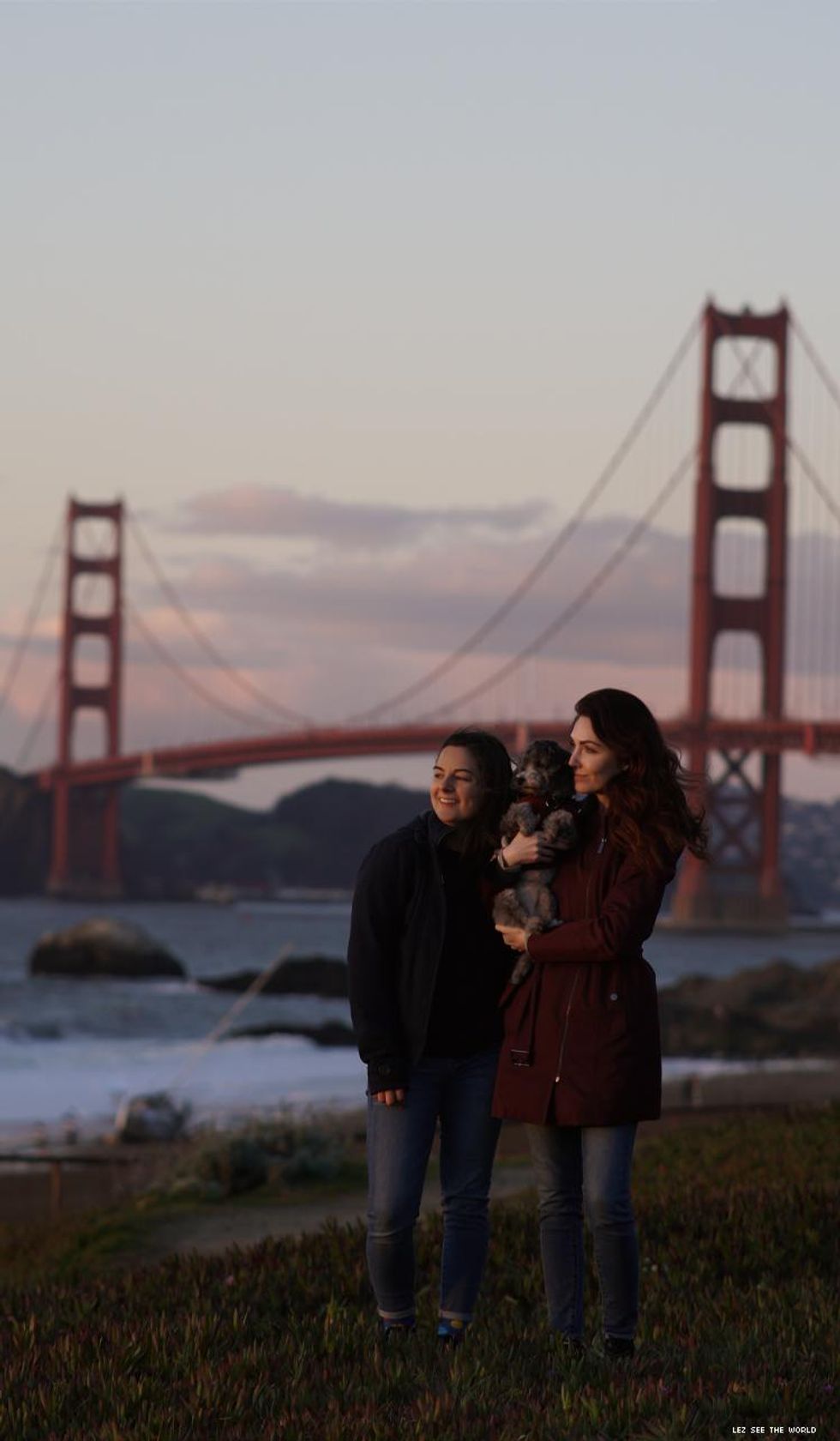 Steph & Katie with Golden Gate Bridge in background