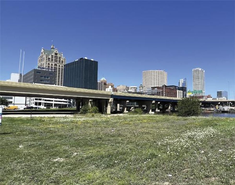 The empty lot where gay bar The Black Nite once stood in Milwaukee
