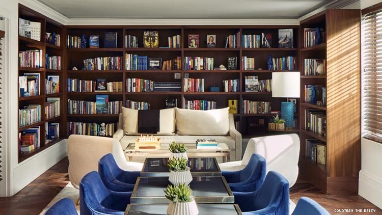 the library at The Betsy Hotel South Beach