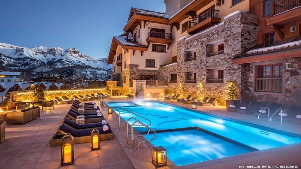 The Madeline Hotel and Residences pool with slopes in background