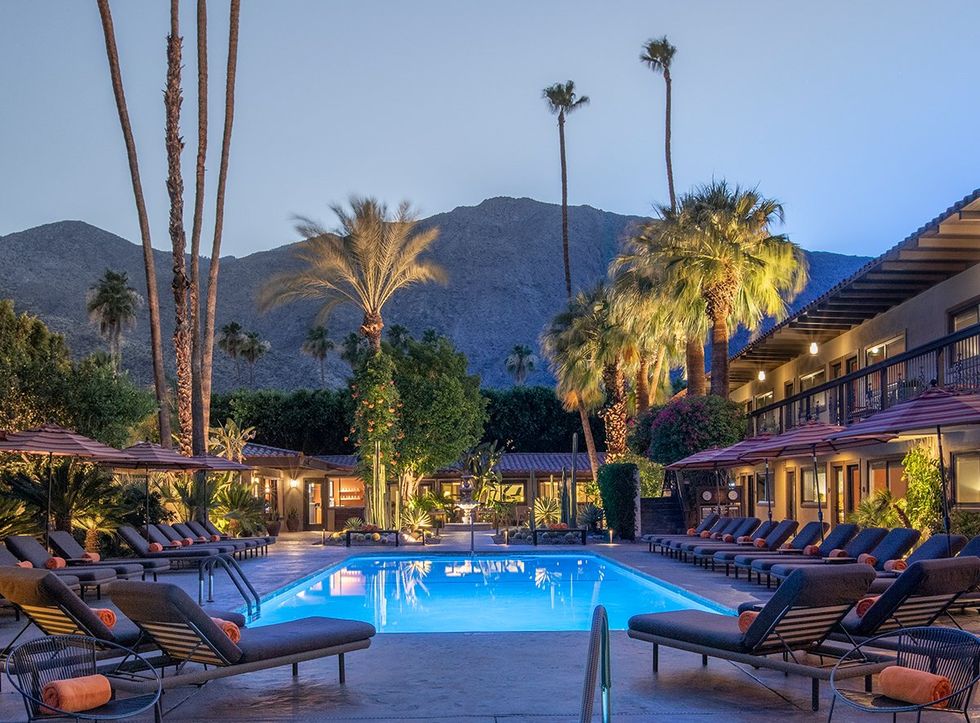 The pool at the Santiago Resort, a gay men's clothing optional resort in Palm Springs
