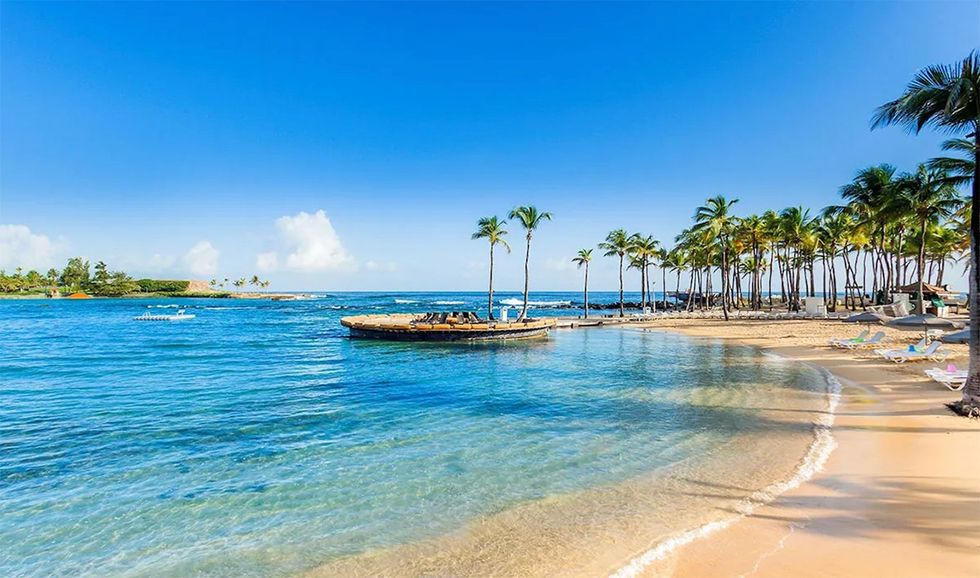 The private beach at the Caribe Hilton is just minutes from the historic downtown of San Juan