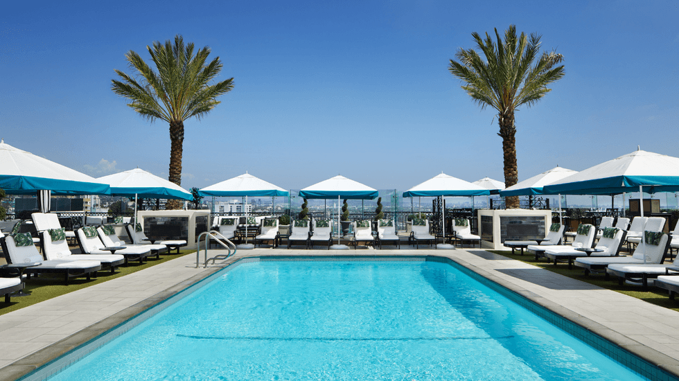 The rooftop pool at The London West Hollywood