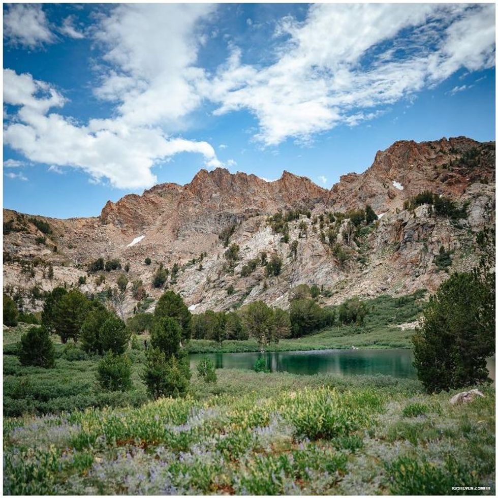 The Ruby Mountains rise out of the Great Basin Desert, with alphine lakes, streams, and towering mountains rising thousands of feet.