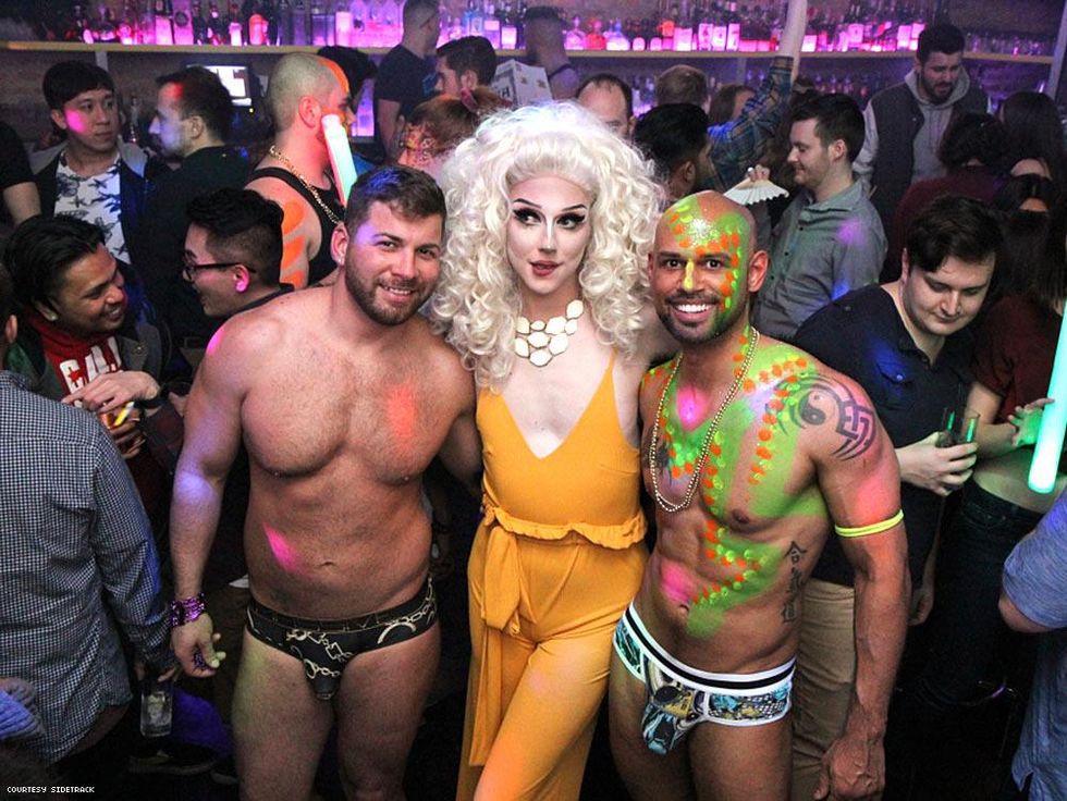 Things tend to get wild at Sidetrack in Chicago. Even though it's still very cold there, the guys just can't keep their shirts and pants on for the parties they throw.