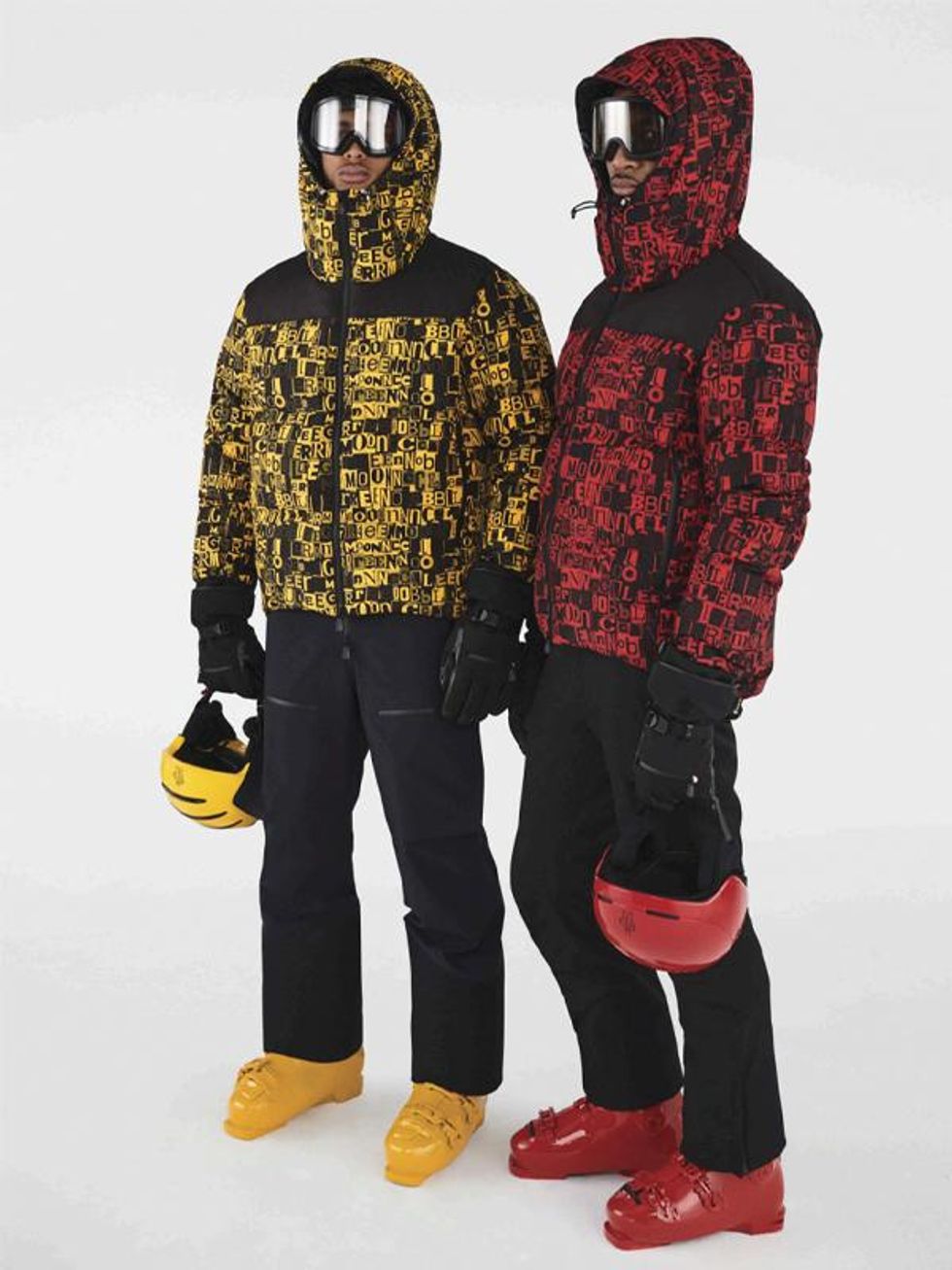 Two Black men wearing Moncler\u2019s Grenoble ski  wear