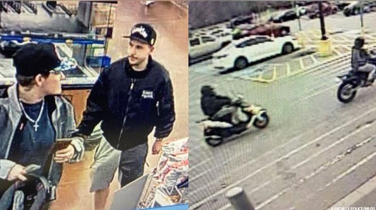 Two suspects captured by surveillance cameras