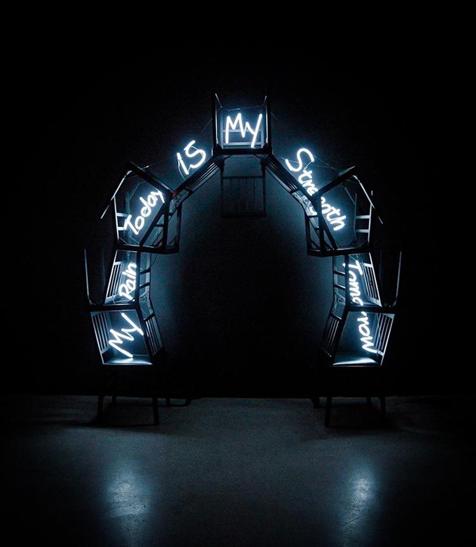 \u201cMy Pain Today Is My Strength Tomorrow\u201d (2021) by Carl Hopgood in \u201cFragile World\u201d at UTA Artist Space