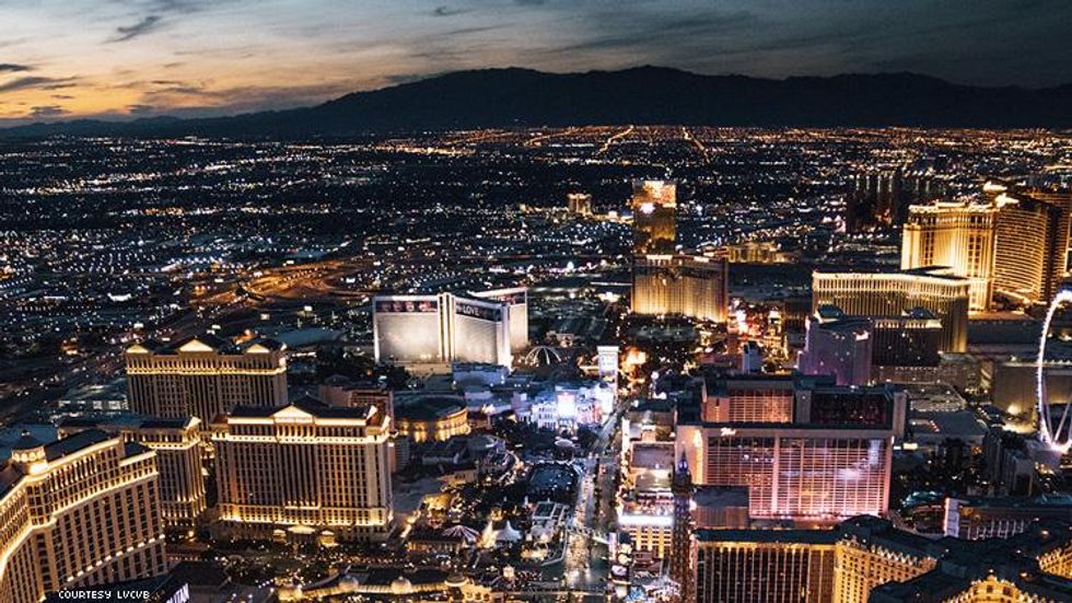 Vegas from the air at night
