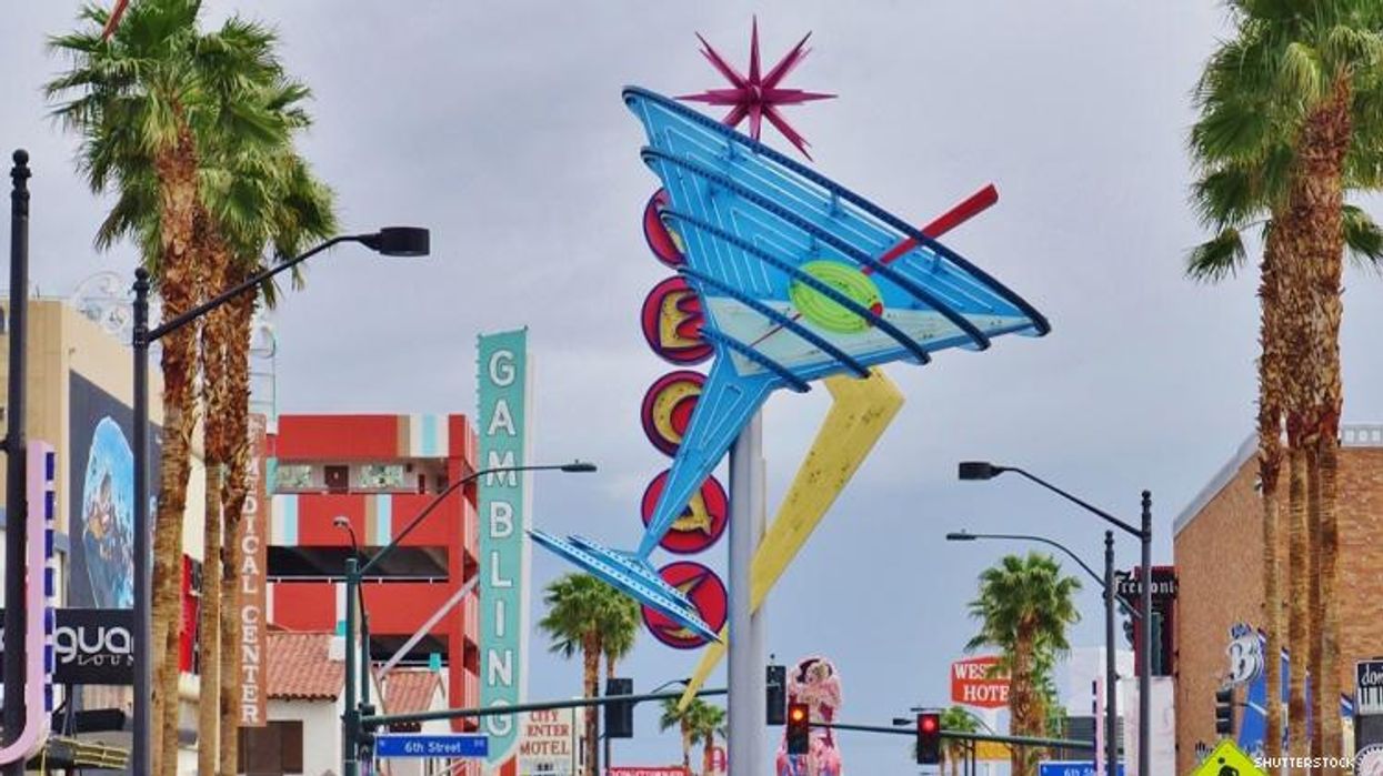 Vegas retired sign with martini